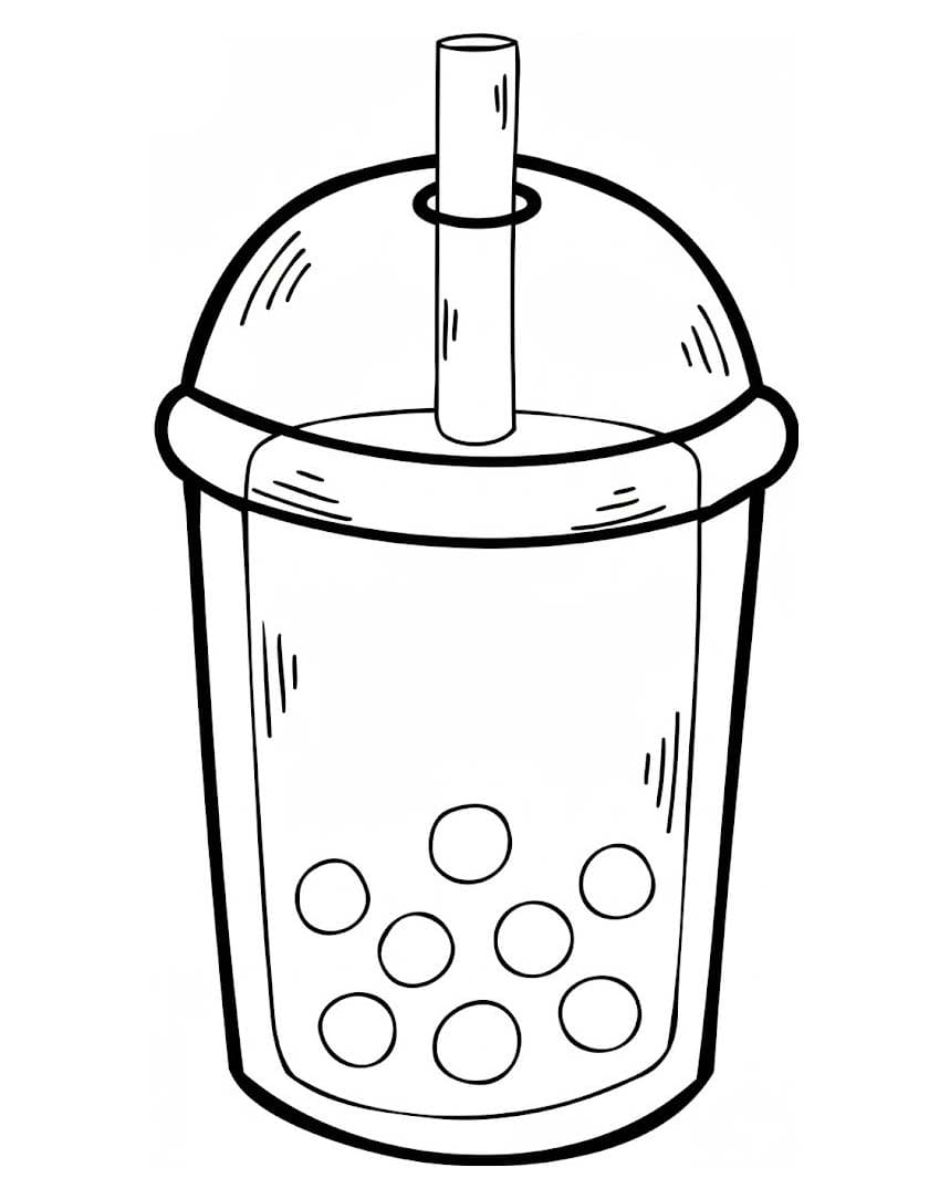 Kolorowanka Bubble Tea bezpłatny wydruku