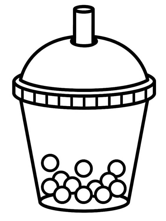 Kolorowanka Bubble Tea wydruku łatwy