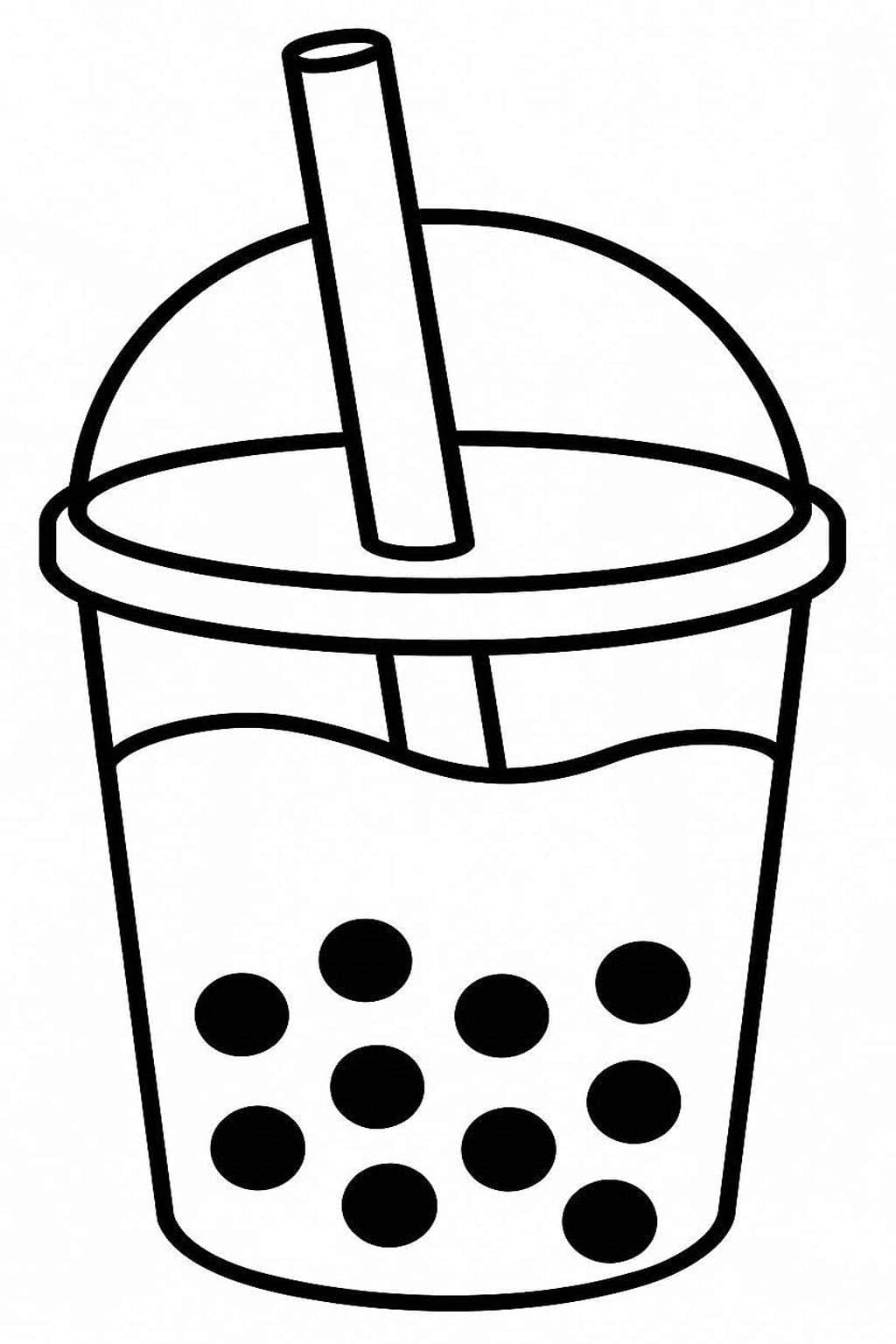 Kolorowanka Bubble Tea wydruku podstawowy