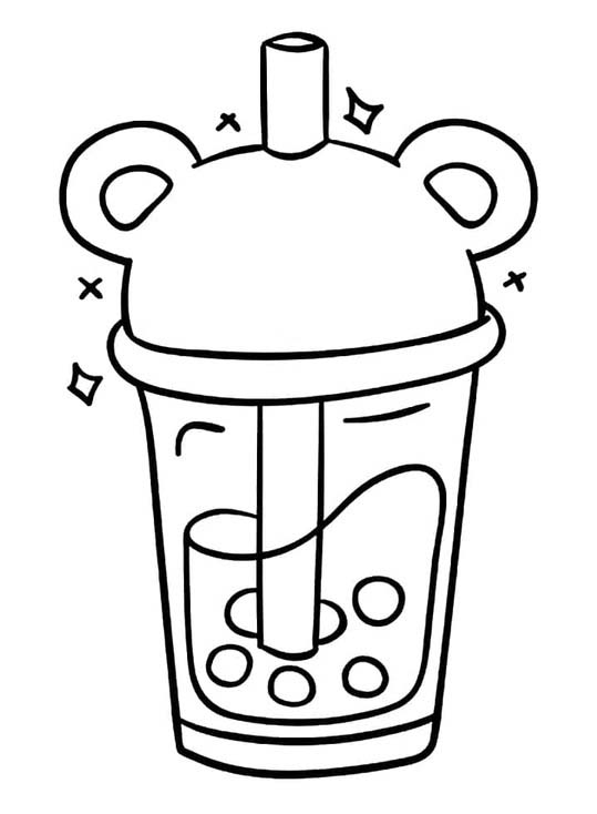 Kolorowanka Bubble Tea wydruku prosty