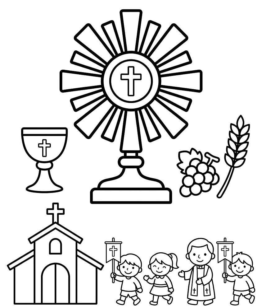 Kolorowanka Corpus Christi bezpłatny podstawowy