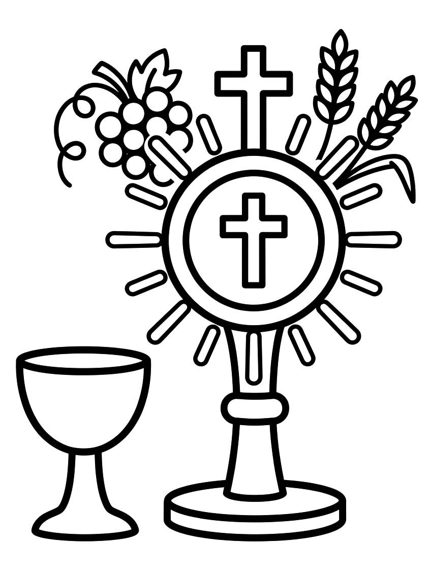 Kolorowanka Corpus Christi bezpłatny wydruku dla dzieci