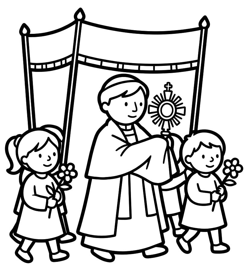 Kolorowanka Corpus Christi bezpłatny wydruku łatwy