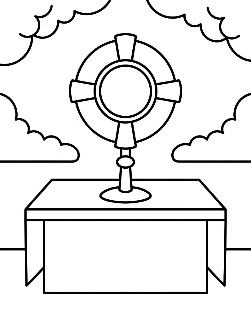 Kolorowanka Corpus Christi bezpłatny wydruku prosty