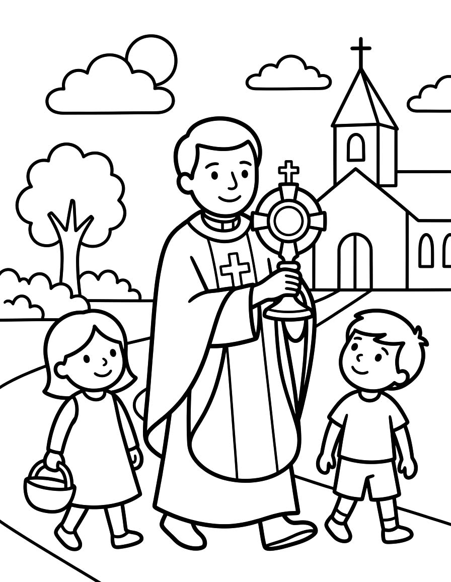 Kolorowanka Corpus Christi wydruku łatwy