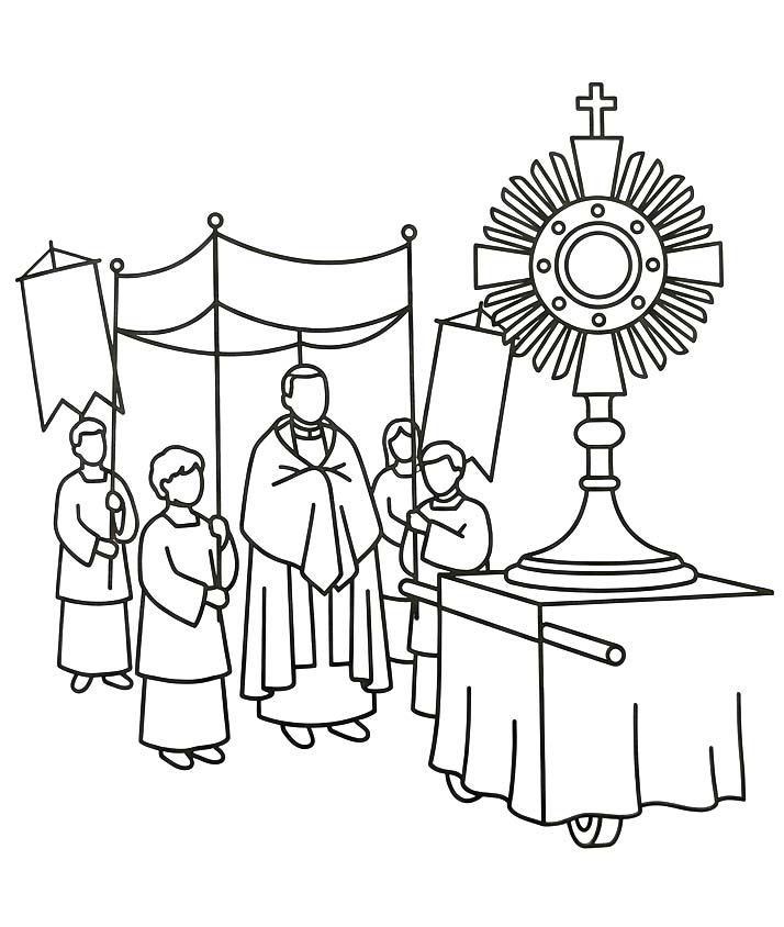 Kolorowanka Corpus Christi wydruku prosty
