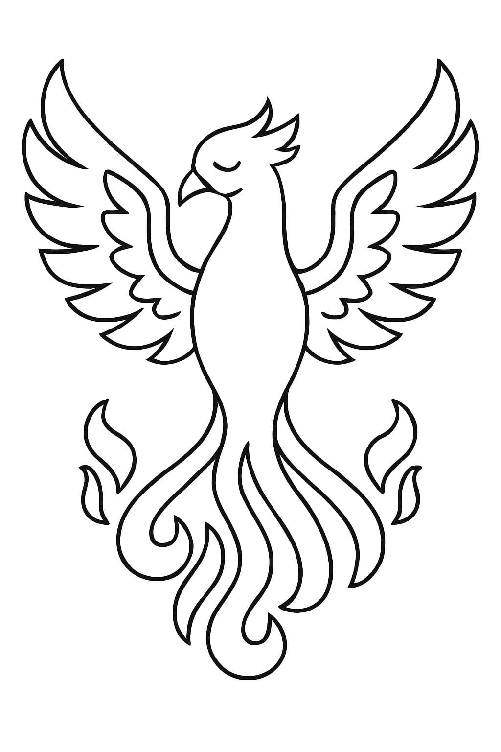 Kolorowanka Feniks wydruku łatwy