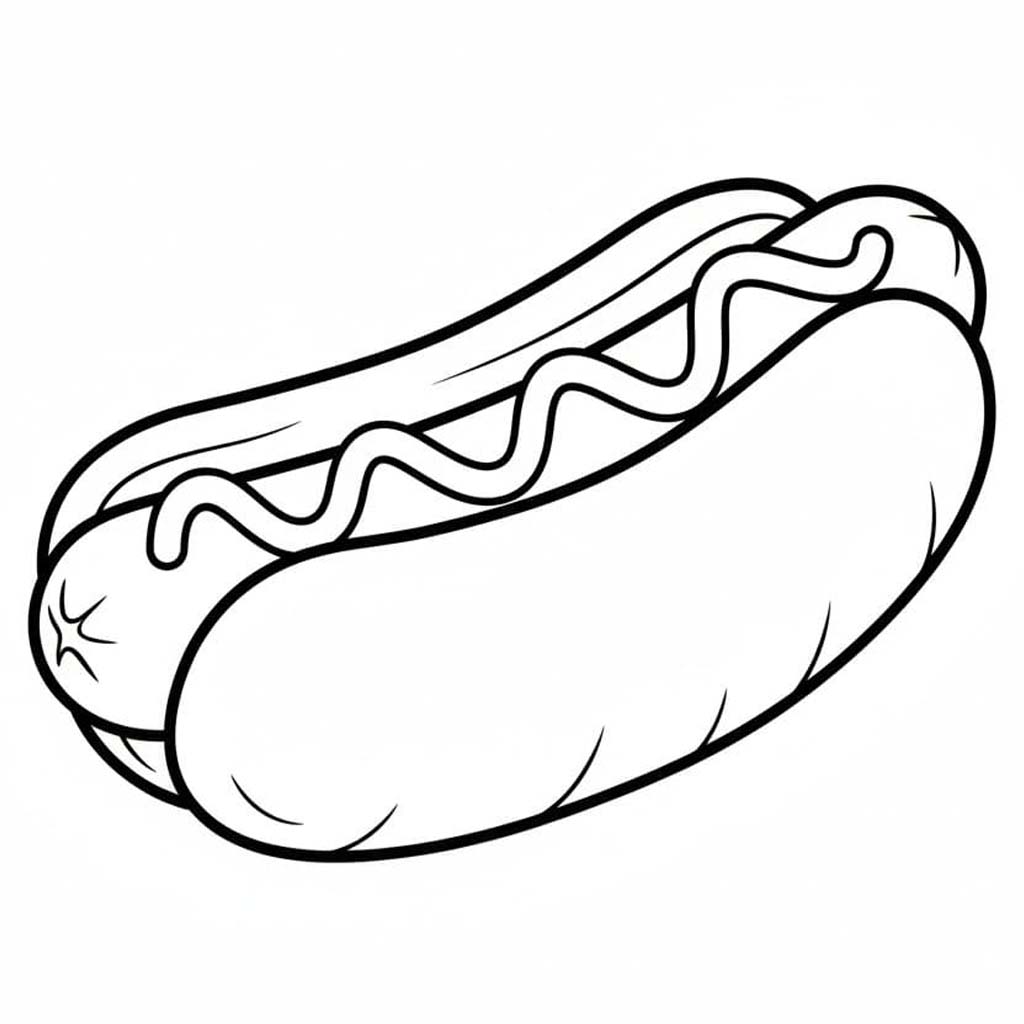 Kolorowanka Hot Dog bezpłatny dla dzieci
