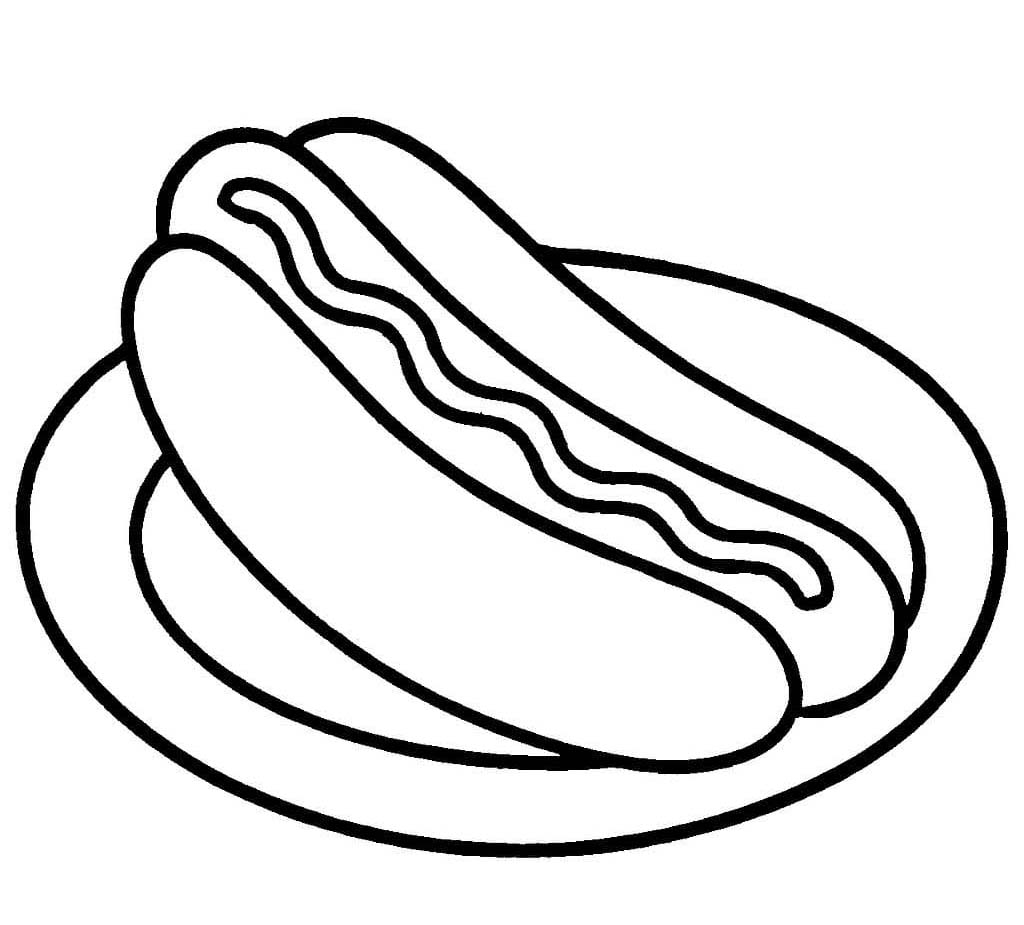 Kolorowanka Hot Dog bezpłatny wydruku dla dzieci