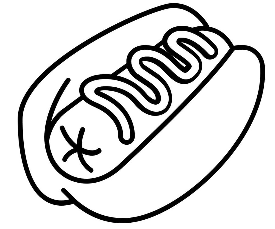 Kolorowanka Hot Dog bezpłatny wydruku łatwy
