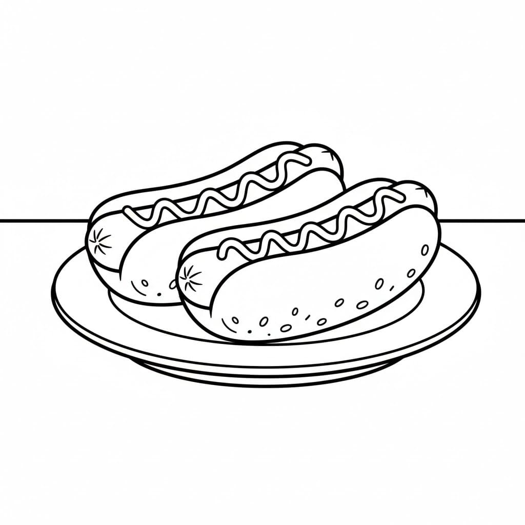 Kolorowanka Hot Dog wydruku łatwy