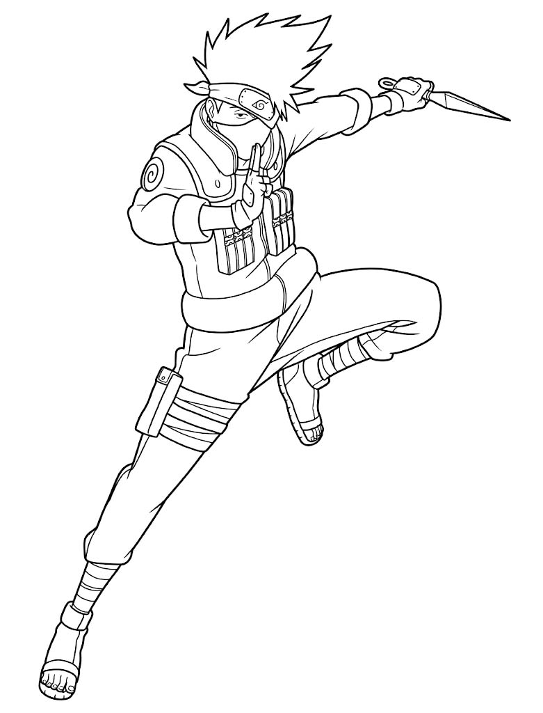 Kolorowanka Kakashi Hatake bezpłatny wydruku łatwy
