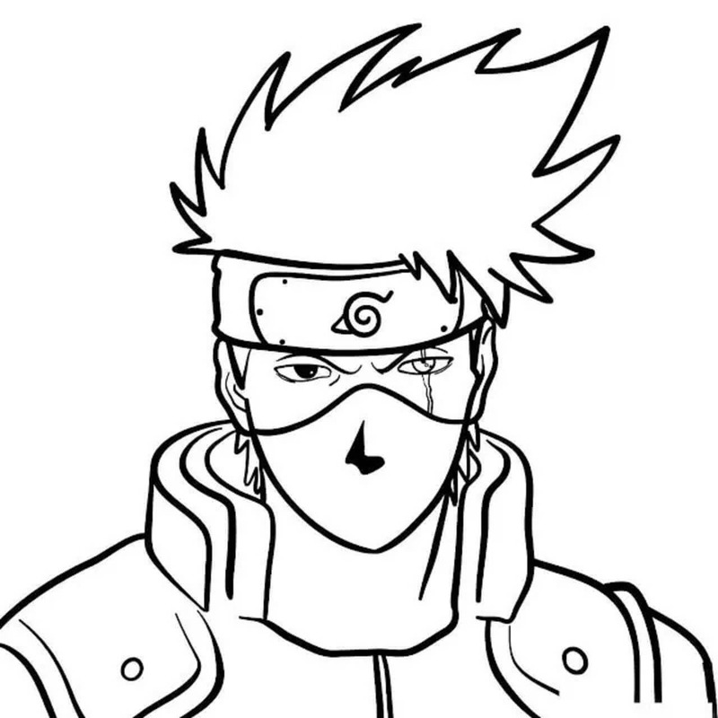 Kolorowanka Kakashi Hatake bezpłatny wydruku podstawowy