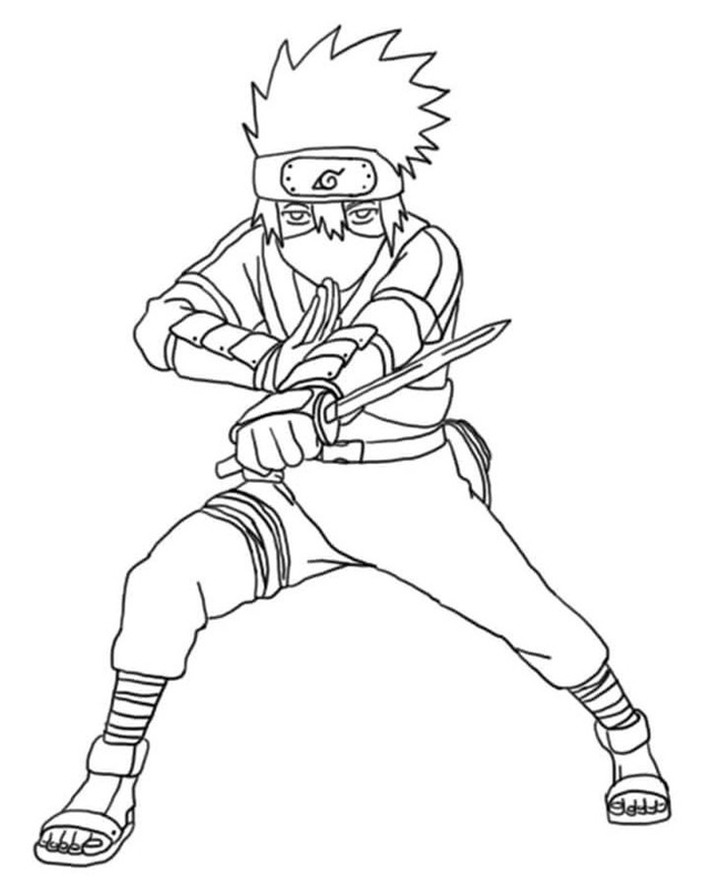 Kolorowanka Kakashi Hatake dla dzieci