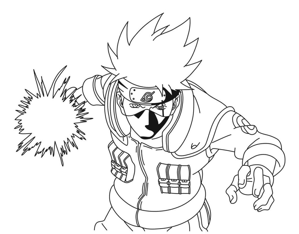 Kolorowanka Kakashi Hatake wydruku dla dzieci