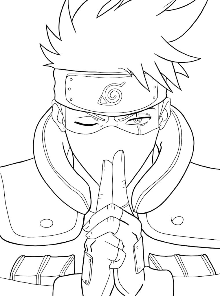 Kolorowanka Kakashi Hatake wydruku łatwy