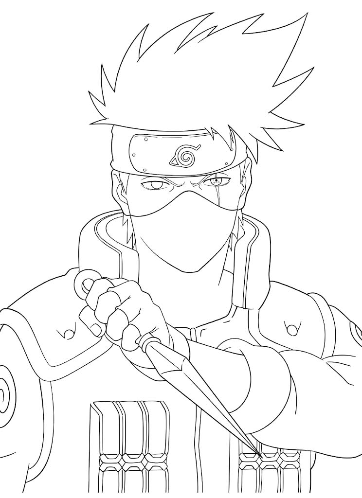 Kolorowanka Kakashi Hatake wydruku prosty