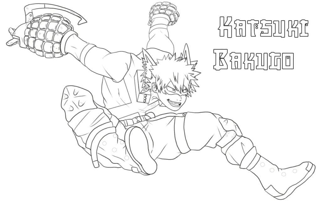 Kolorowanka Katsuki Bakugo bezpłatny dla dzieci