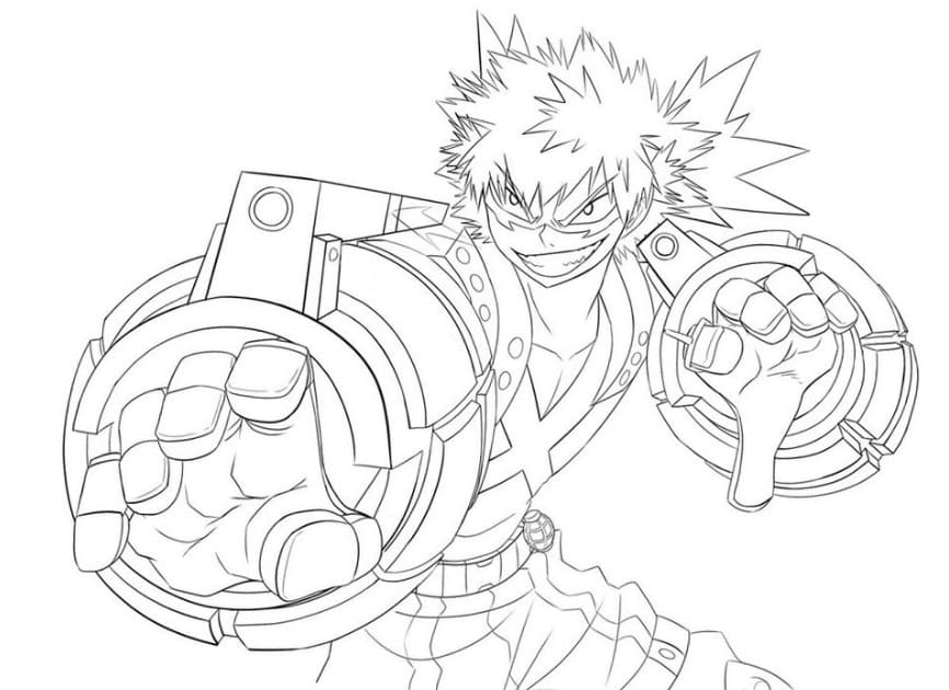 Kolorowanka Katsuki Bakugo bezpłatny podstawowy