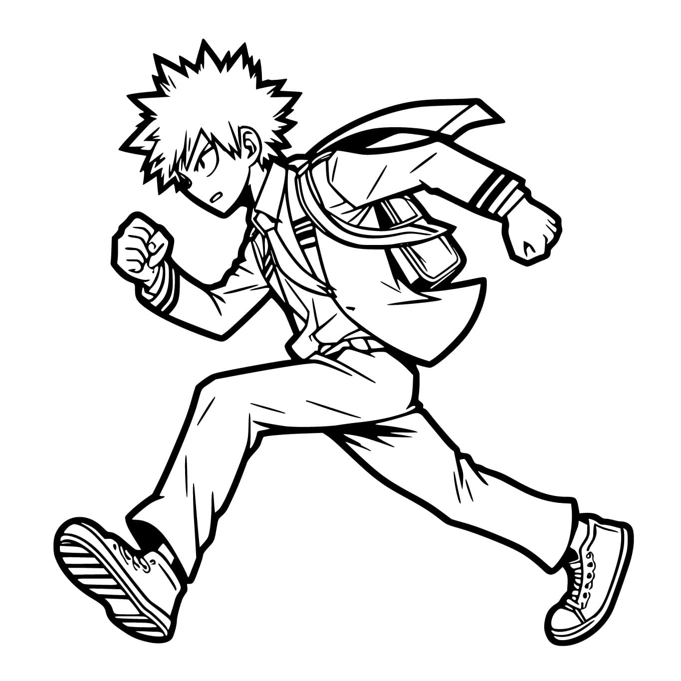 Kolorowanka Katsuki Bakugo bezpłatny prosty