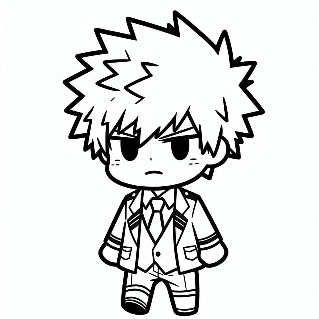 Kolorowanka Katsuki Bakugo bezpłatny wydruku łatwy