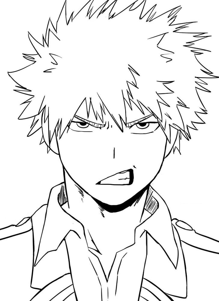 Kolorowanka Katsuki Bakugo bezpłatny wydruku podstawowy