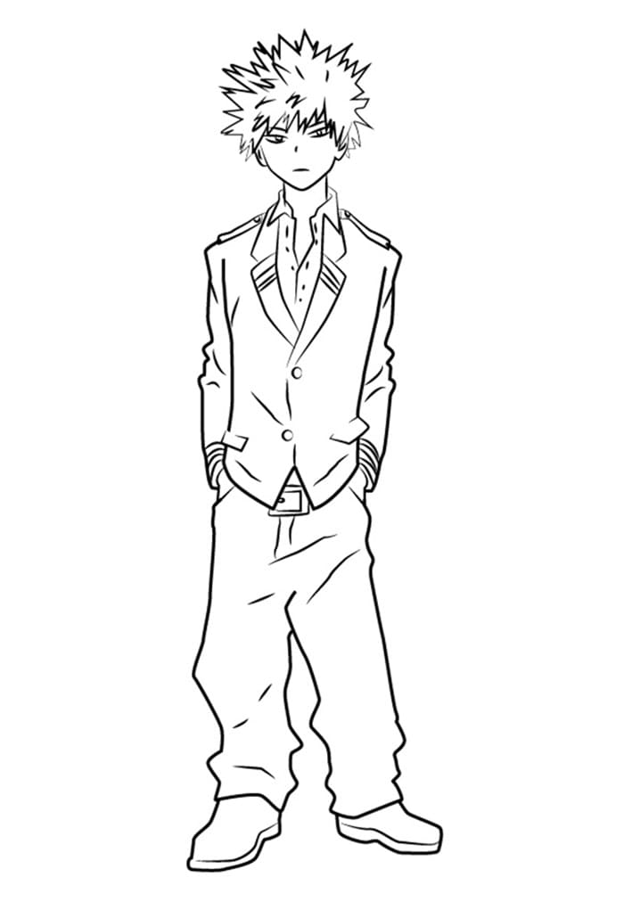 Kolorowanka Katsuki Bakugo dla dzieci