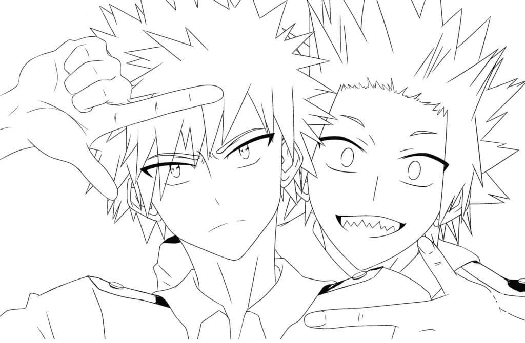 Kolorowanka Katsuki Bakugo wydruku dla dzieci