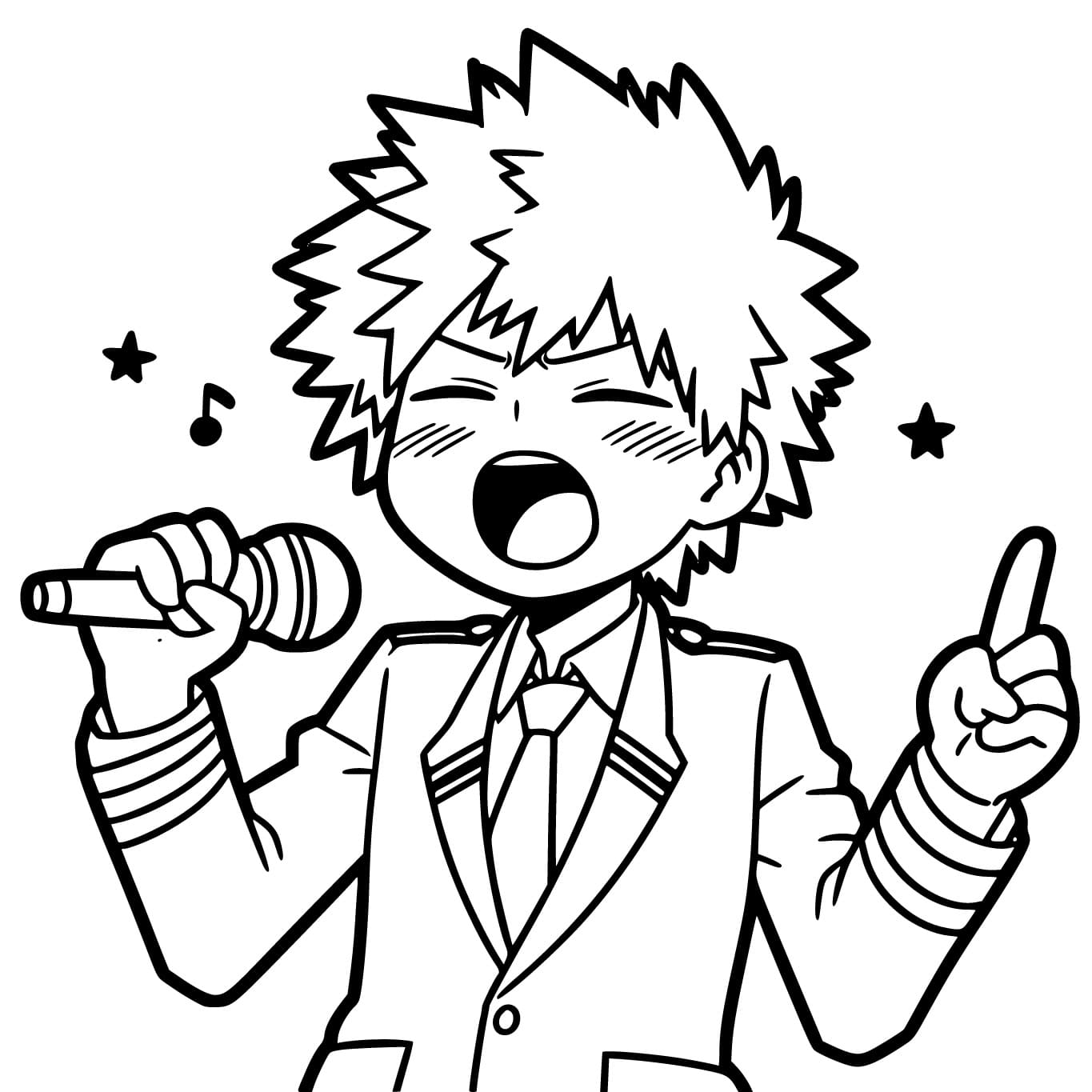 Kolorowanka Katsuki Bakugo wydruku podstawowy
