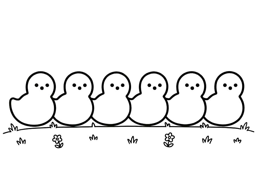 Kolorowanka Marshmallow Peeps bezpłatny wydruku podstawowy