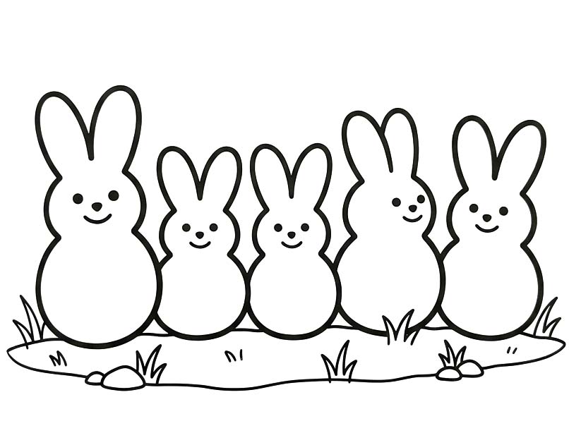 Kolorowanka Marshmallow Peeps bezpłatny wydruku prosty