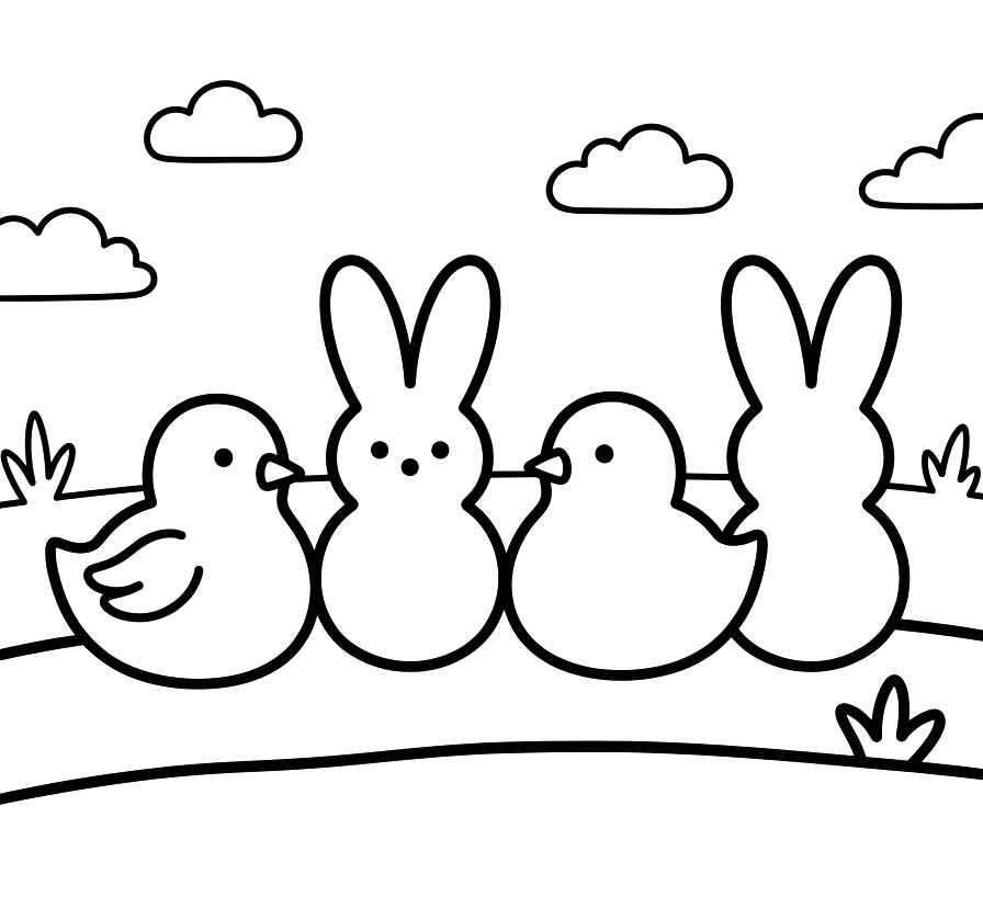 Kolorowanka Marshmallow Peeps bezpłatny