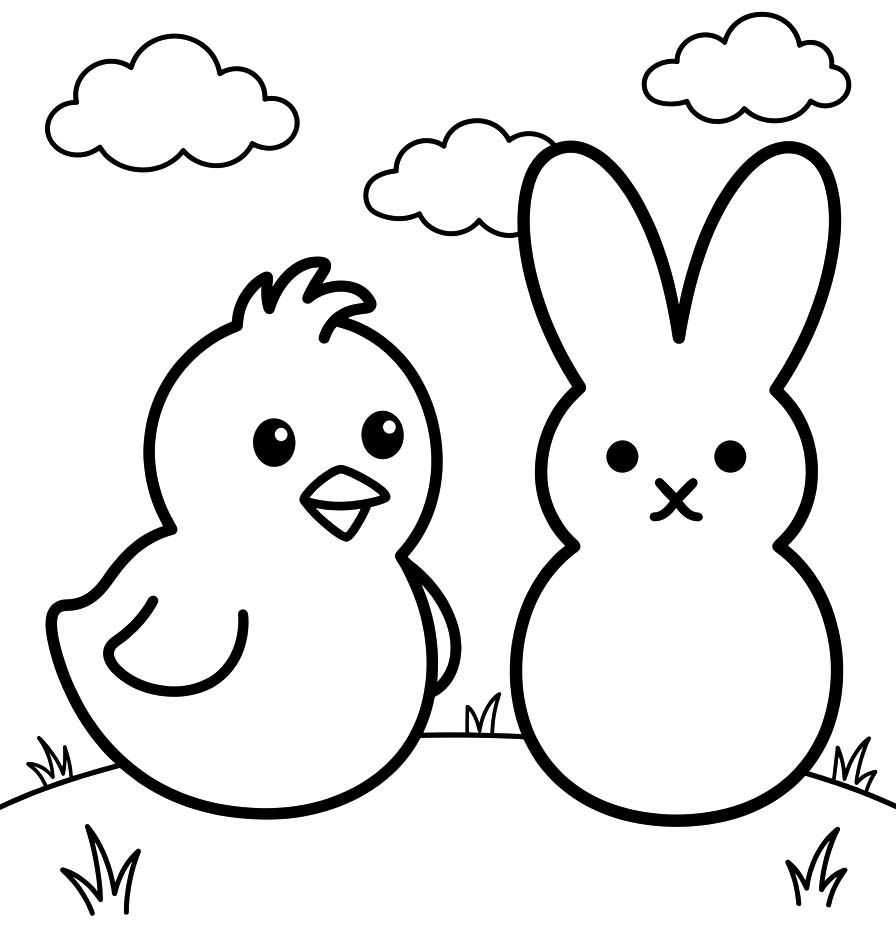 Kolorowanka Marshmallow Peeps wydruku dla dzieci