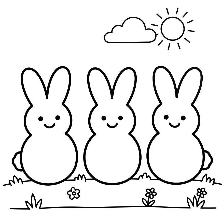 Kolorowanka Marshmallow Peeps wydruku podstawowy