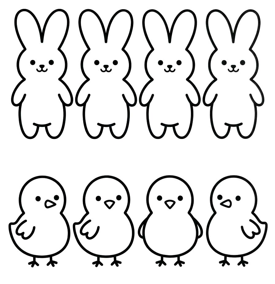 Kolorowanka Marshmallow Peeps wydruku prosty