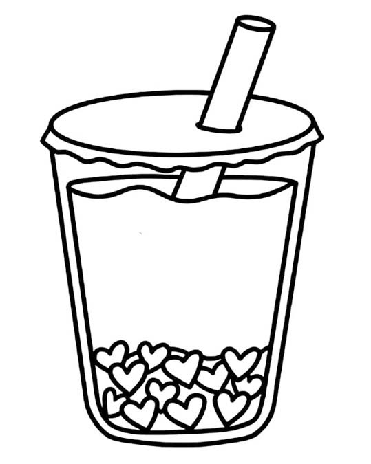 Kolorowanka Narysuj Bubble Tea bezpłatny łatwy