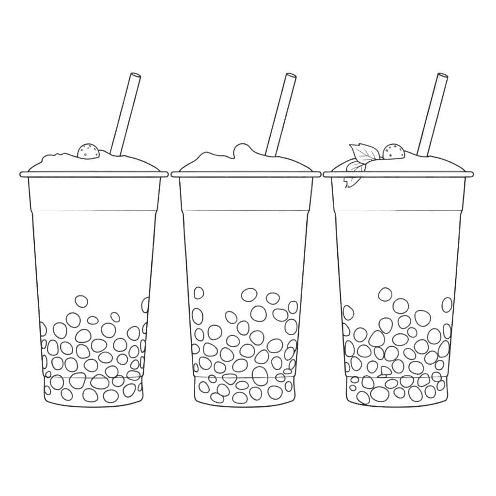 Kolorowanka Narysuj Bubble Tea łatwy