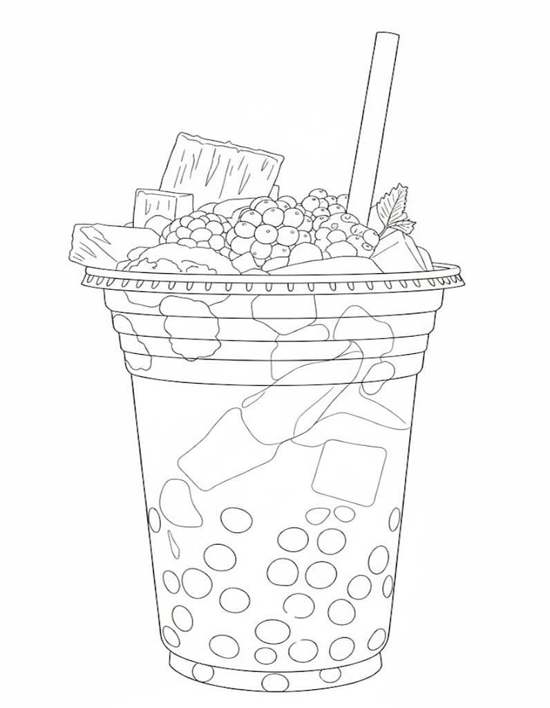 Kolorowanka Narysuj Bubble Tea wydruku dla dzieci