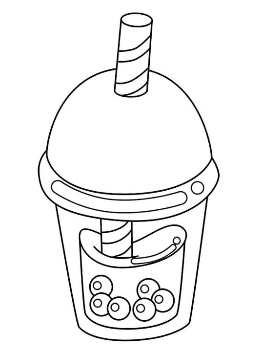 Kolorowanka Narysuj Bubble Tea wydruku łatwy