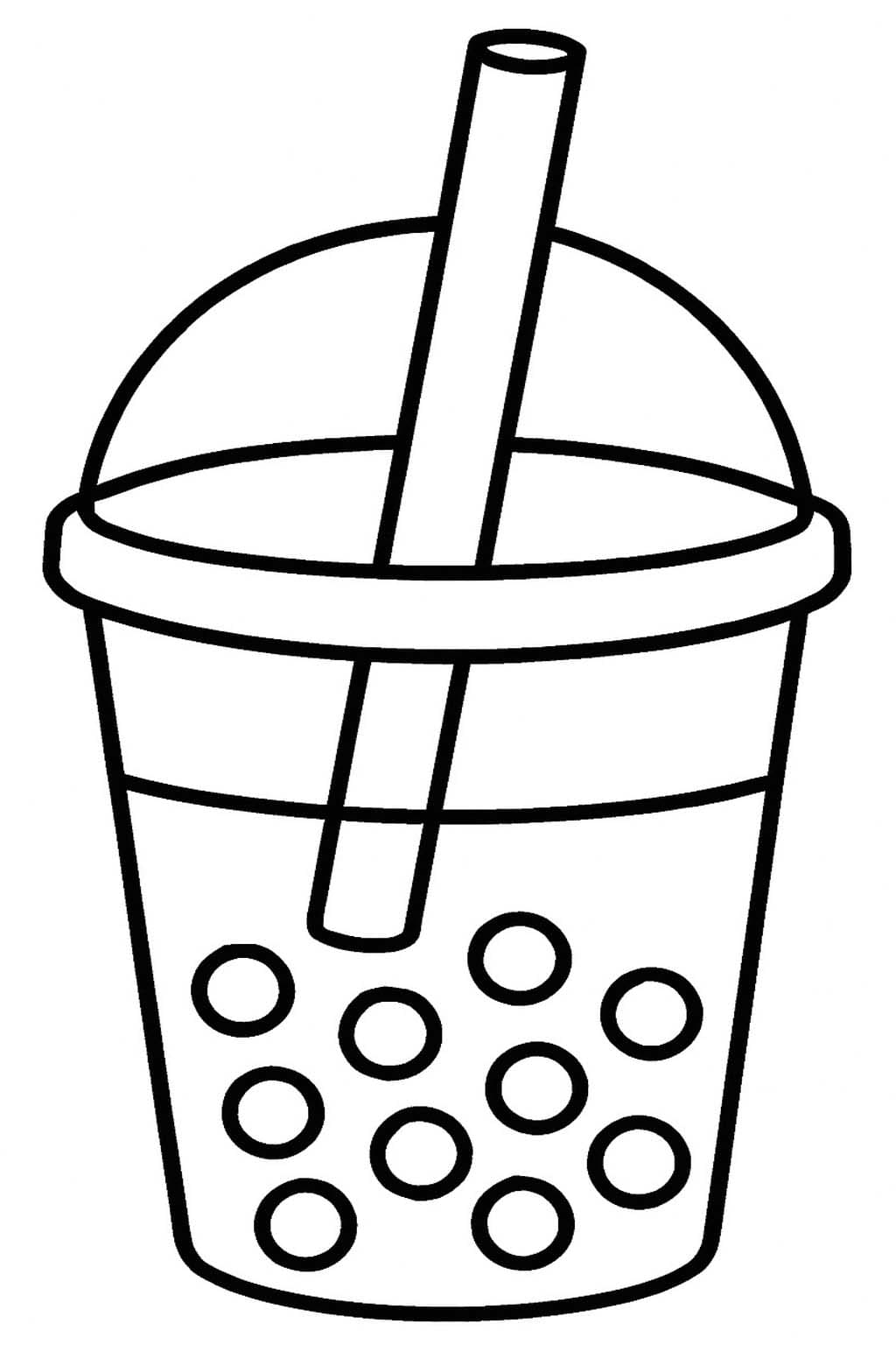 Kolorowanka Narysuj Bubble Tea wydruku podstawowy