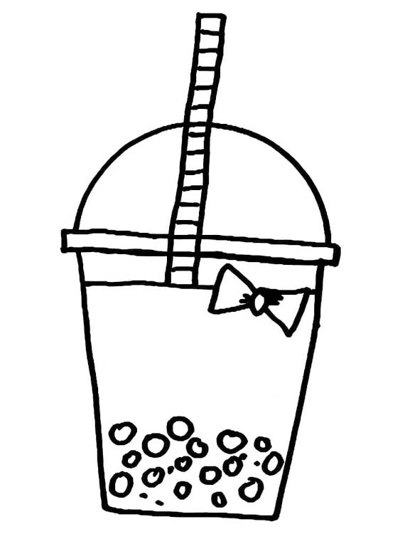 Kolorowanka Narysuj Bubble Tea wydruku prosty
