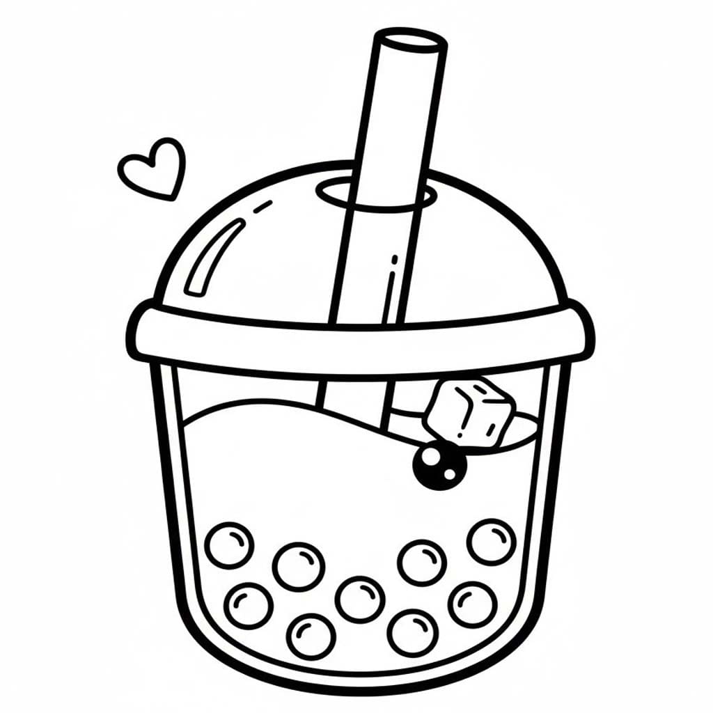 Kolorowanka Narysuj Bubble Tea wydruku