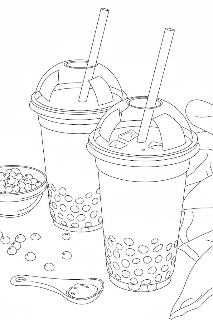 Kolorowanka Narysuj Bubble Tea