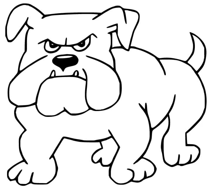 Kolorowanka Narysuj Buldog łatwy