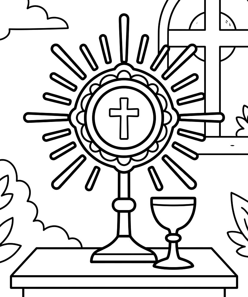 Kolorowanka Narysuj Corpus Christi bezpłatny wydruku prosty