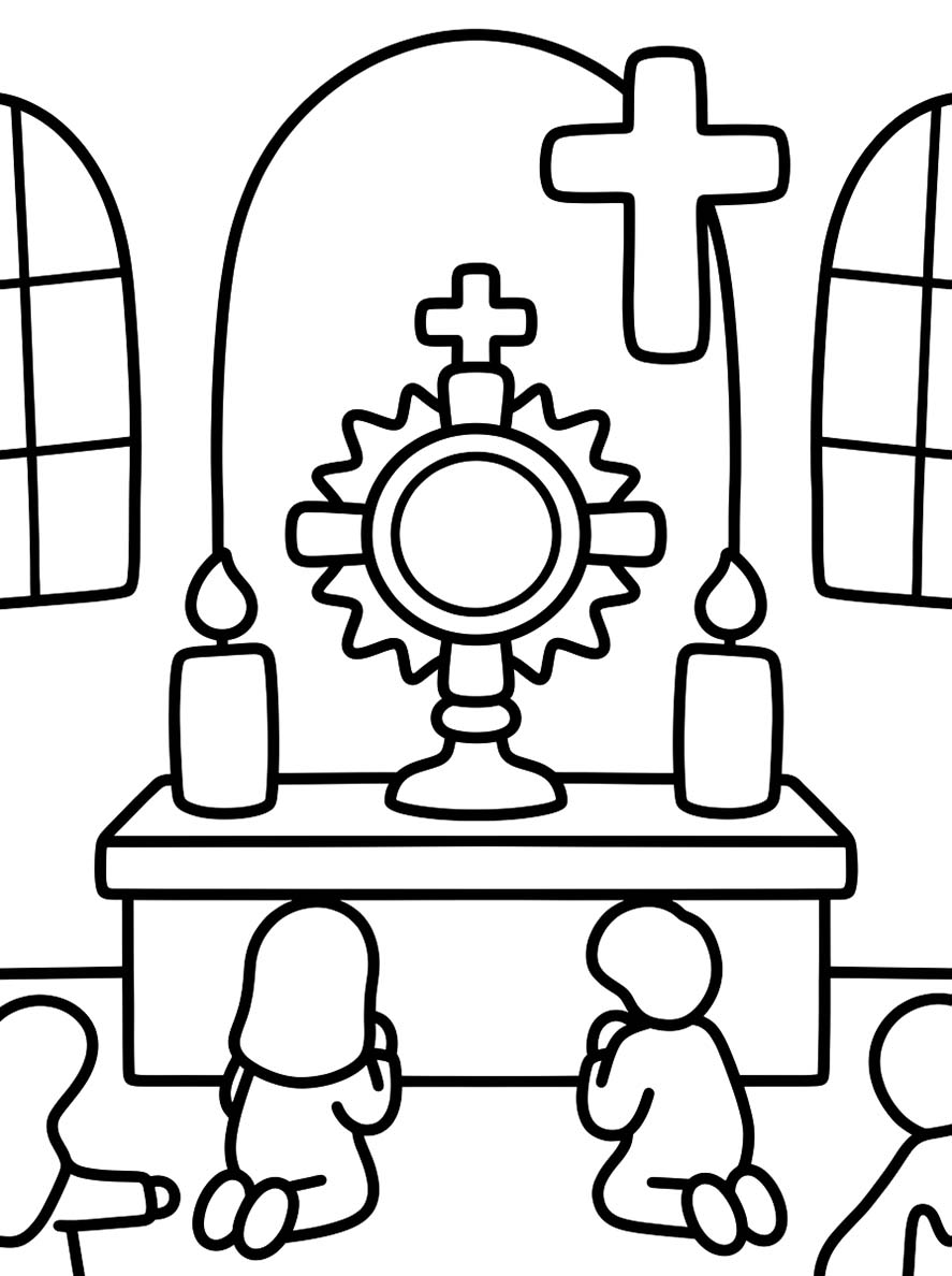 Kolorowanka Narysuj Corpus Christi łatwy