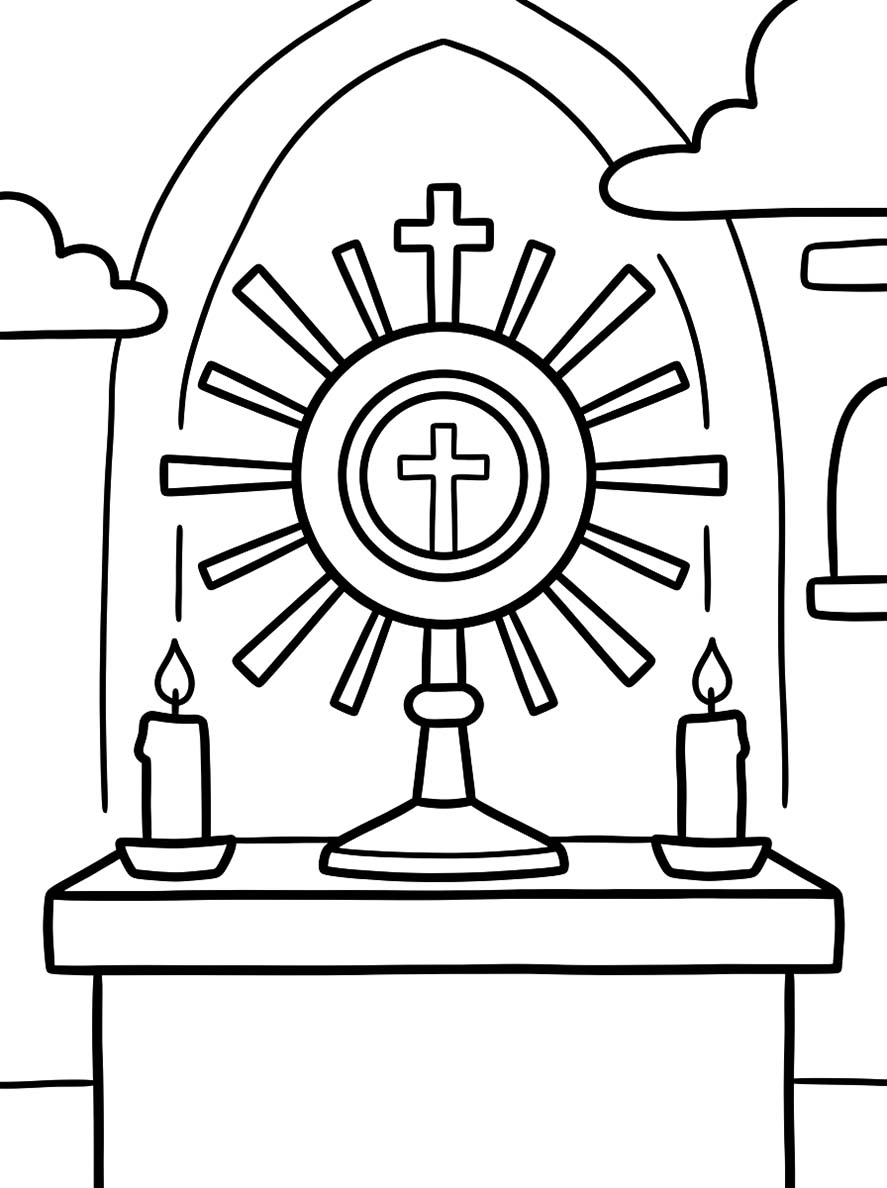 Kolorowanka Narysuj Corpus Christi prosty