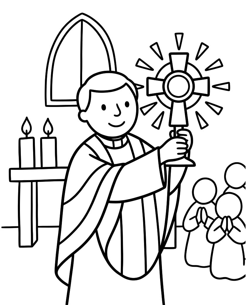 Kolorowanka Narysuj Corpus Christi wydruku dla dzieci