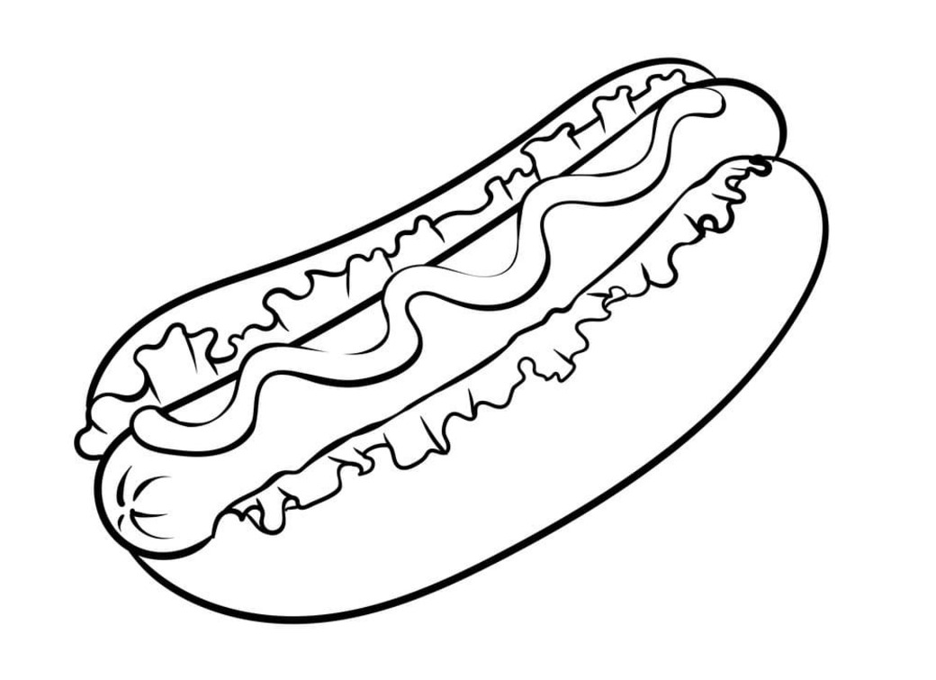 Kolorowanka Narysuj Hot Dog bezpłatny dla dzieci