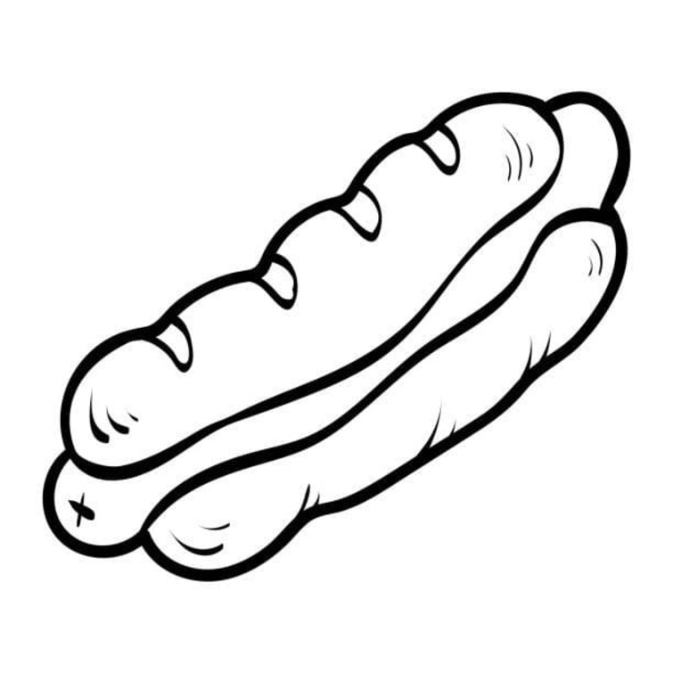 Kolorowanka Narysuj Hot Dog bezpłatny podstawowy